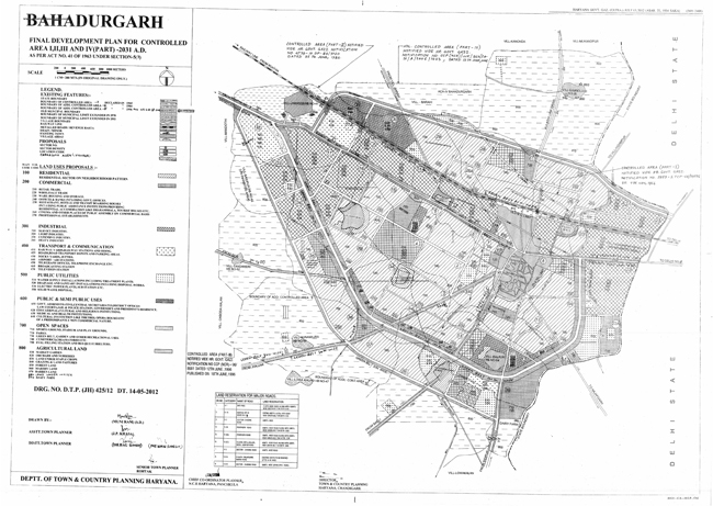 bahadurgarh master plan 2031 map