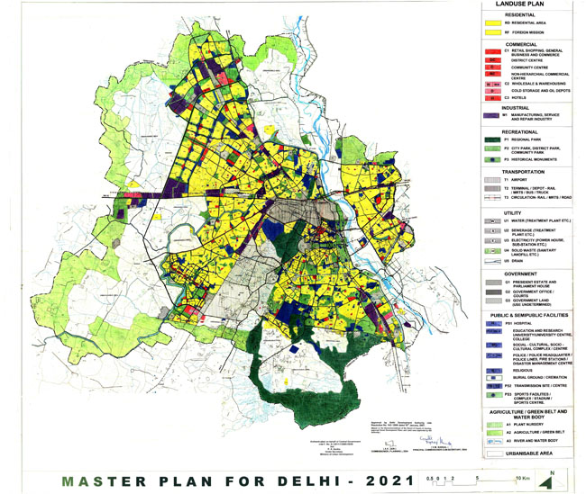 delhi master development plan map 2021