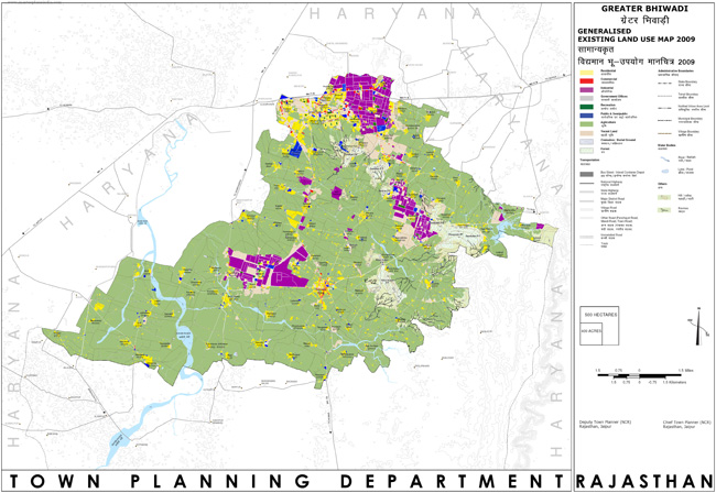 greater bhiwadi existing land use map 2009