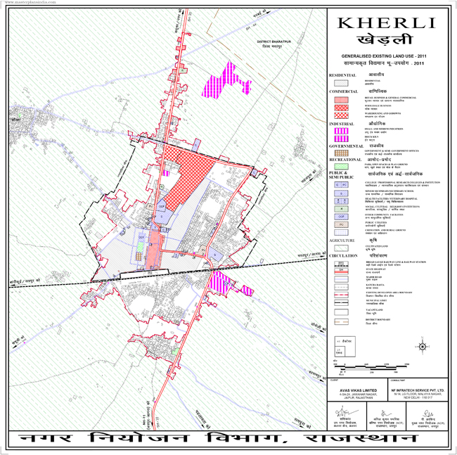 kherli existing land use map 2011
