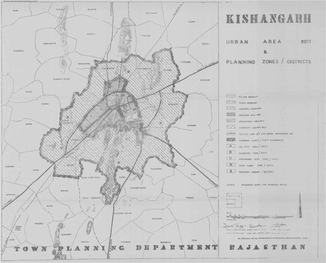 kishangarh urban area map 2011
