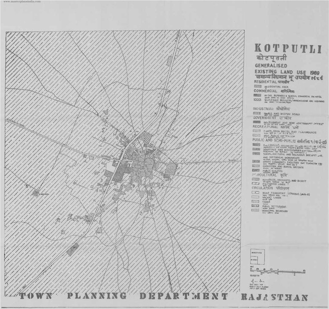 kotputli existing land use map 1989