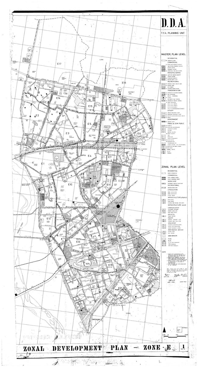 map zone e1 delhi trans yamuna