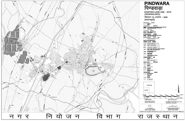 pindwara existing land use map 2010