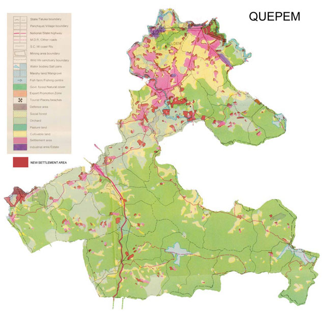 quepem old vs new area comparison map 2001 2011