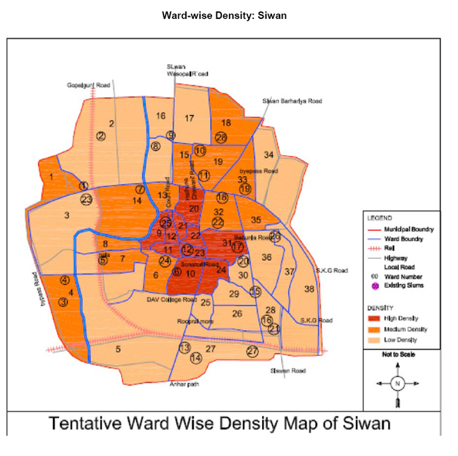 siwan ward wise density