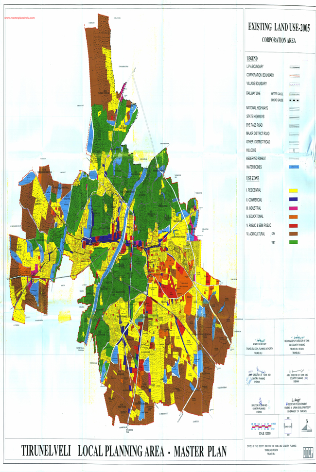 tirunelveli existing landuse map 2005 corporation area