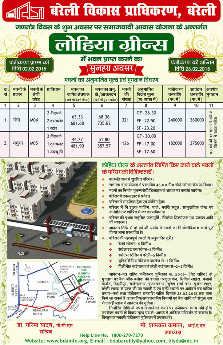 Lohia Greens Scheme By Bareilly Development Authority