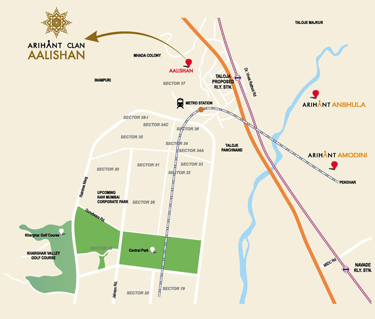 Arihant Clan Aalishan Sector-35 Kharghar Location Map