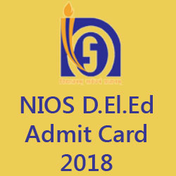 NIOS Deled Admit Card 2018