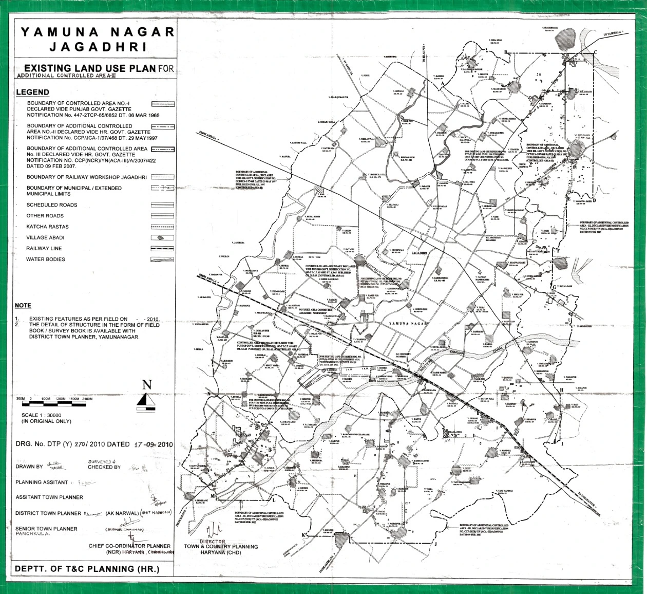 Jagadhri Existing Land Use Plan Yamuna Nagar 2041 PDF Map