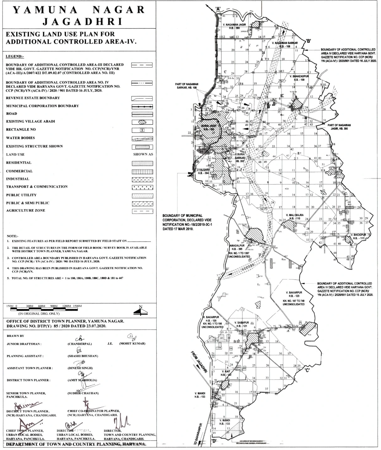 Yamuna Nagar Jagadhri Exisiting Land Use Plan 2041 PDF Map