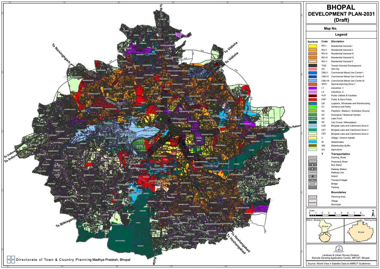 Bhopal Master Development Plan 2031 (Draft) Zone Map with Khasra PDF