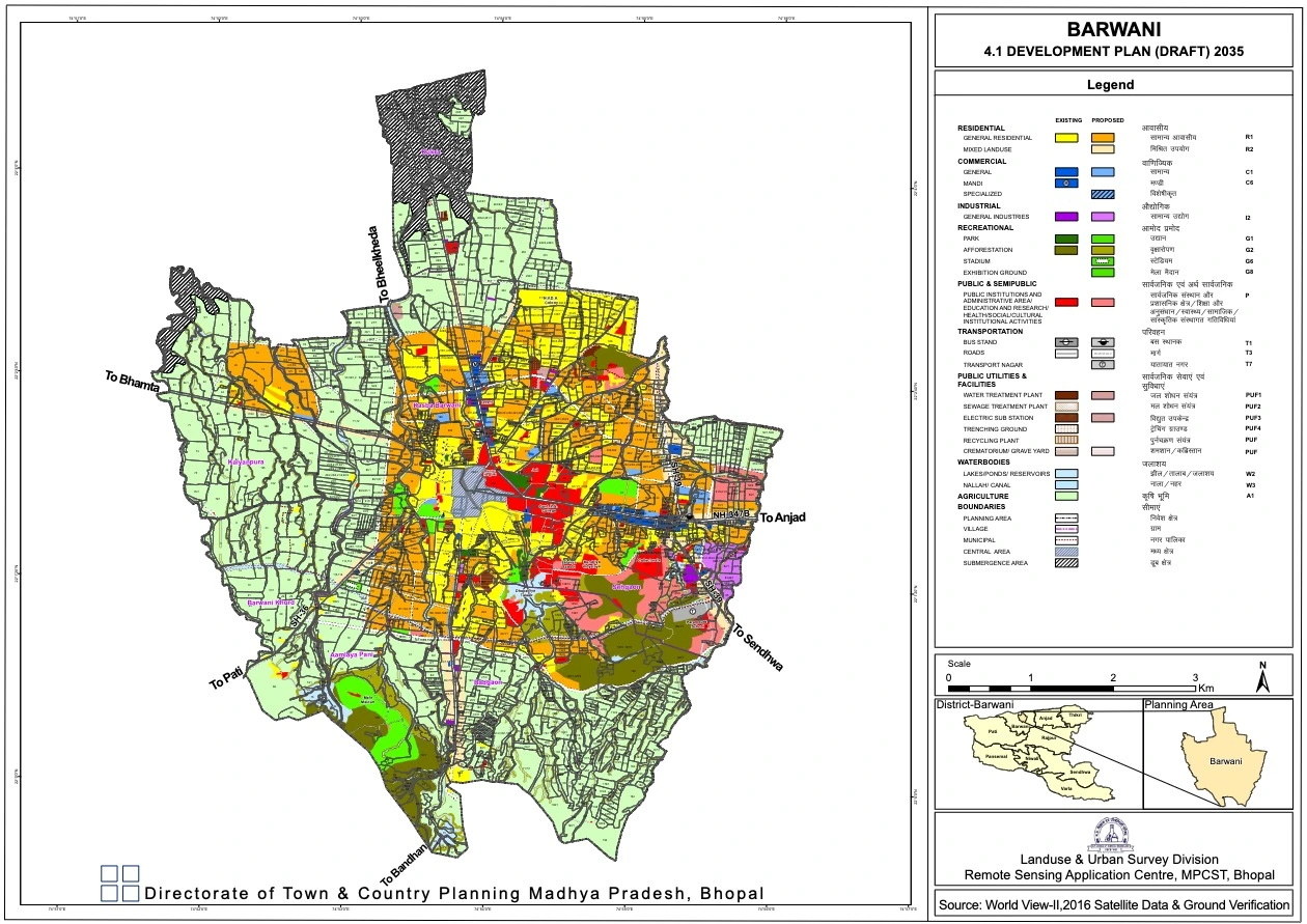 Barwani Master plan 2035 PDF - Development Plan Draft Map