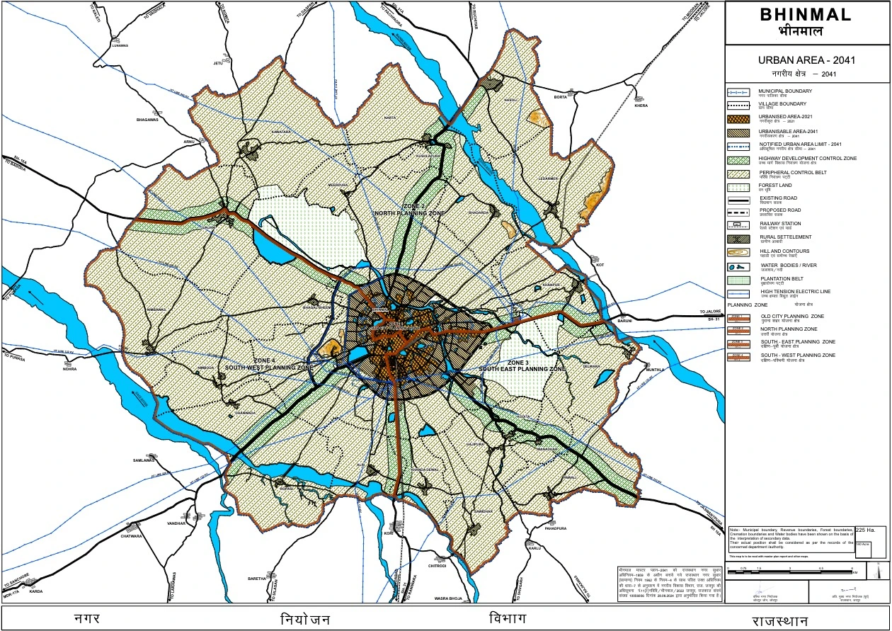 Bhinmal Development Plan 2041 PDF - Urban Area Map