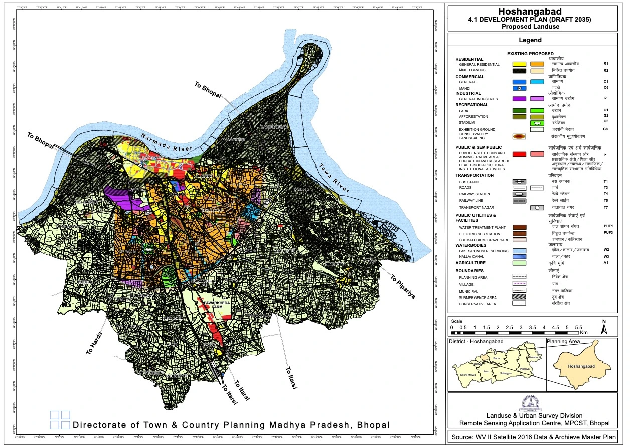 Hoshangabad Master Plan 2035 PDF Map (Draft)