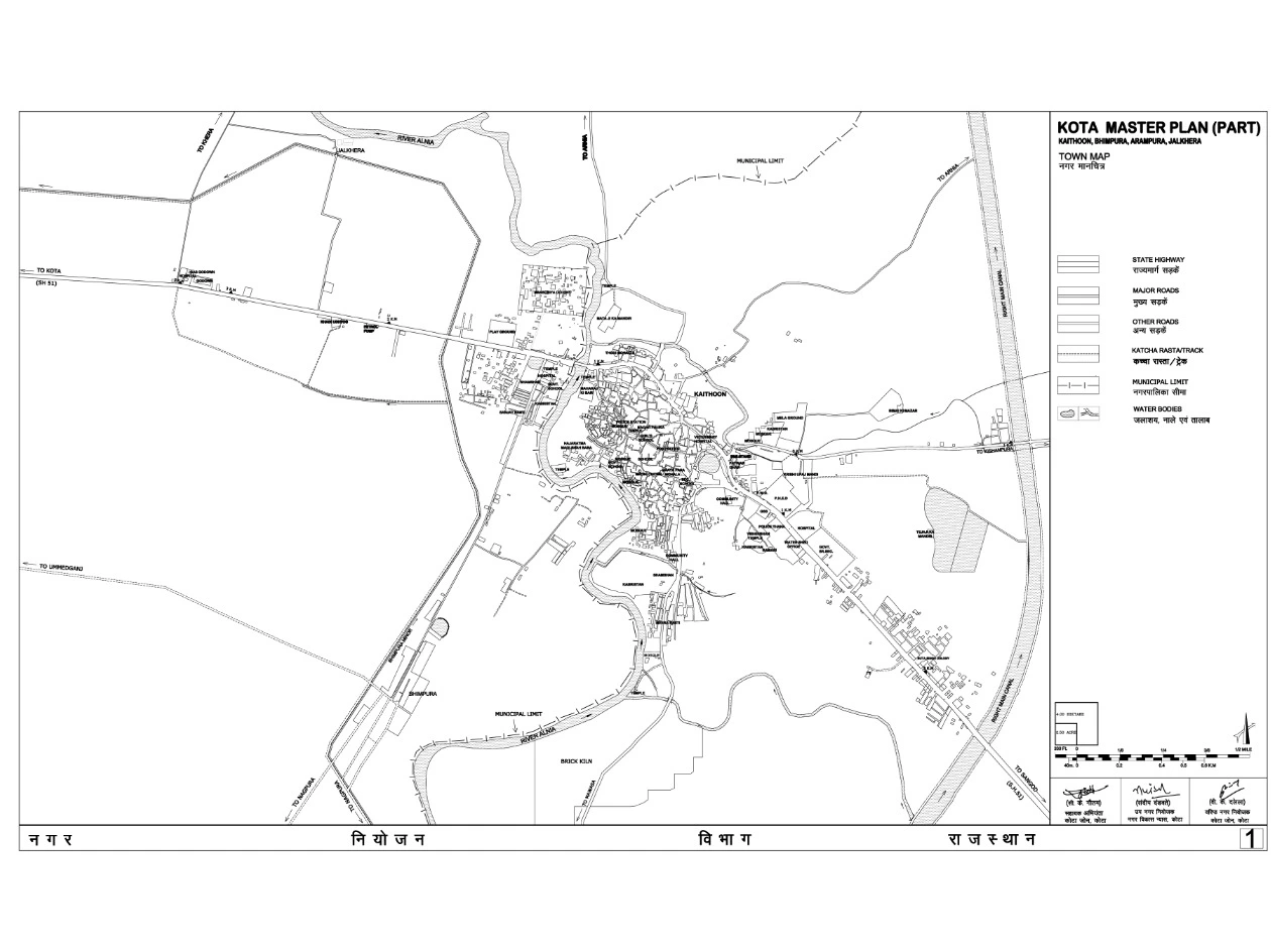 Khaithoon Kota MP Part Master Plan of Bhimpura, Arampura, Jalkhera Area Map PDF 2023