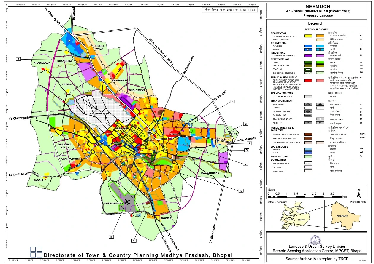 Neemuch Development Plan 2035 PDF Map (Draft)