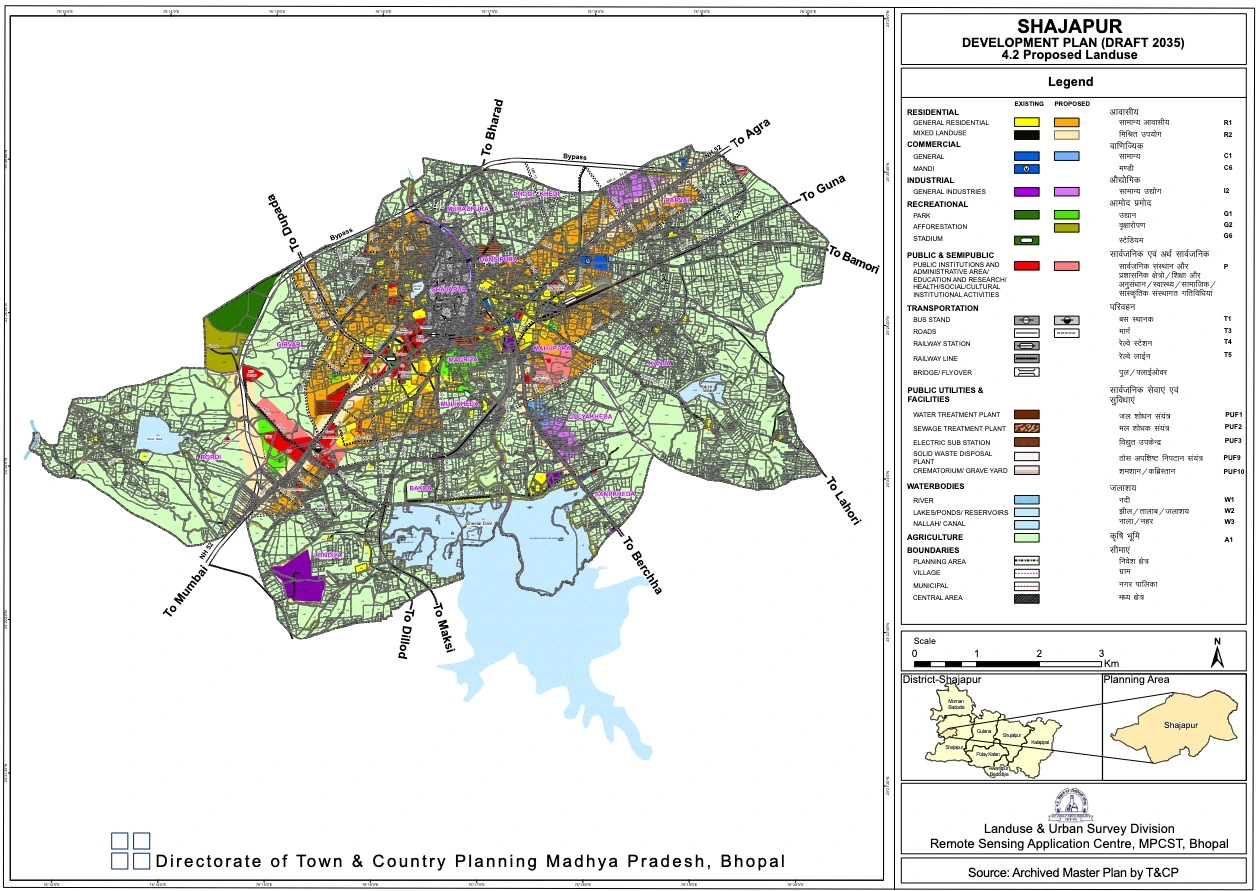 Shajapur Master Plan 2035 - Proposed Land Use Khasra Map (Draft)