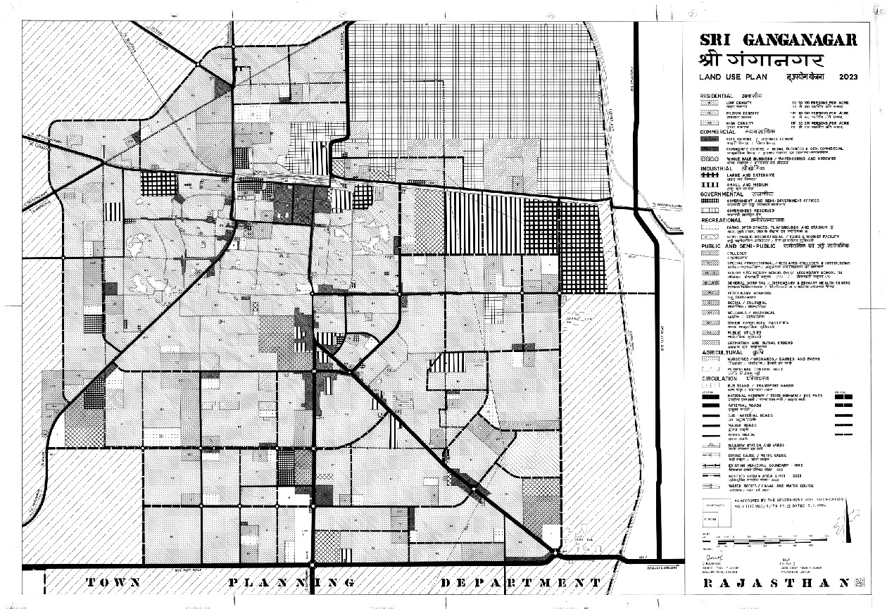 Sri Ganganagar Master Plan PDF Map -Land Use Plan Details 2023