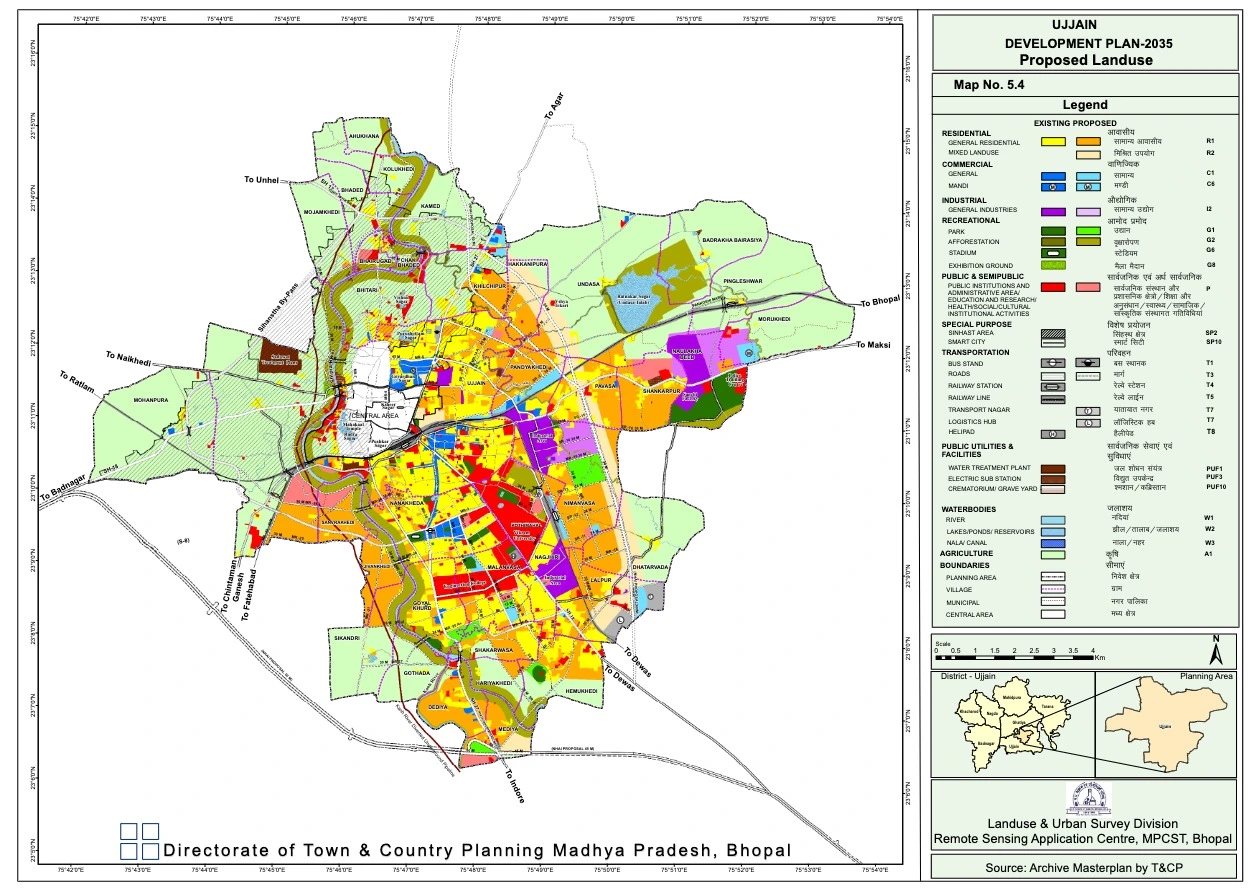 Ujjain Development Plan 2035 Proposed Land Use Map PDF Ujjain DP Sec 19