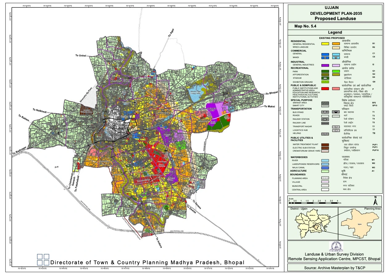 Ujjain Master Plan 2035 Khasra Wise Land Use Map PDF